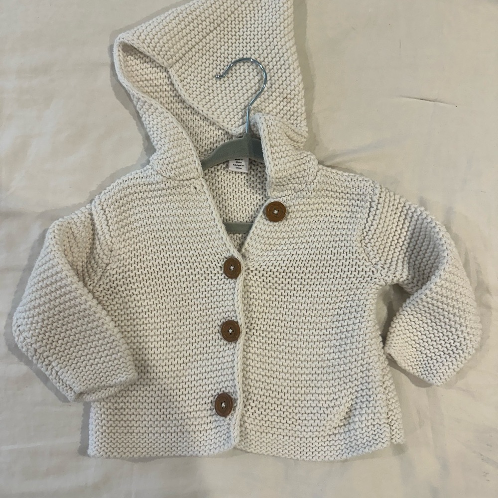 Nordstrom Cream and Gray Knit Cardigan